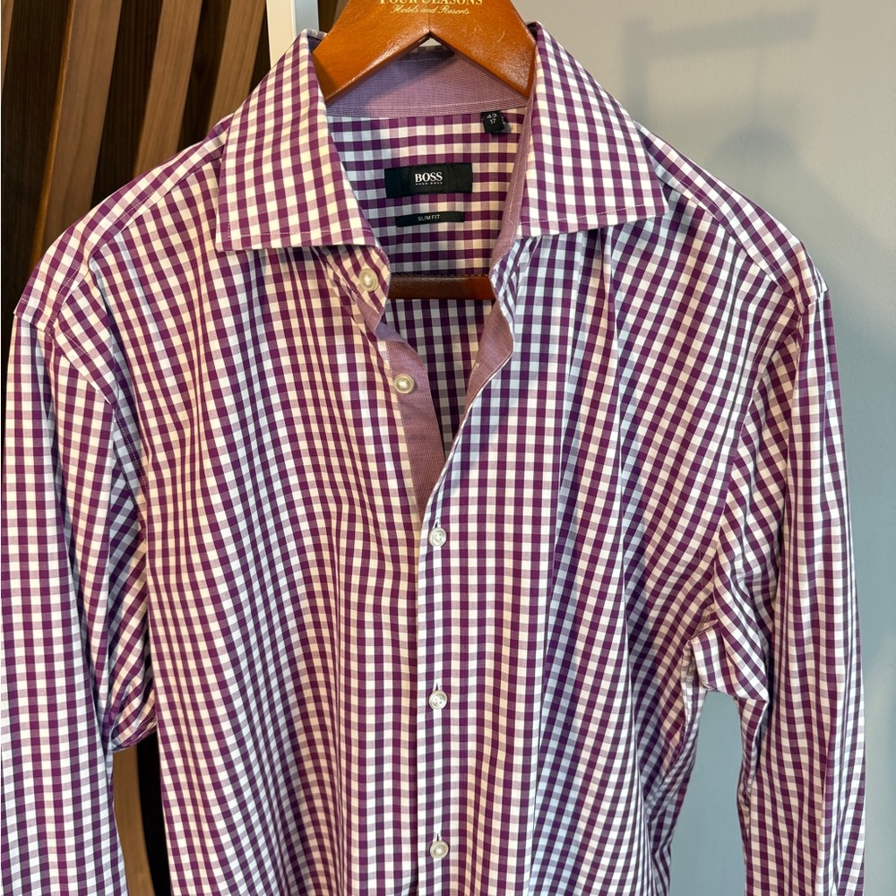 Boss Purple Casual Button Down Shirt
